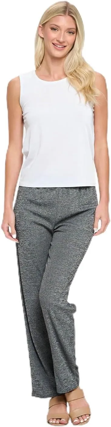 Jostar Women's Elastic Waist Pants  Pull On Stretch Basic Soft Casual Trouser