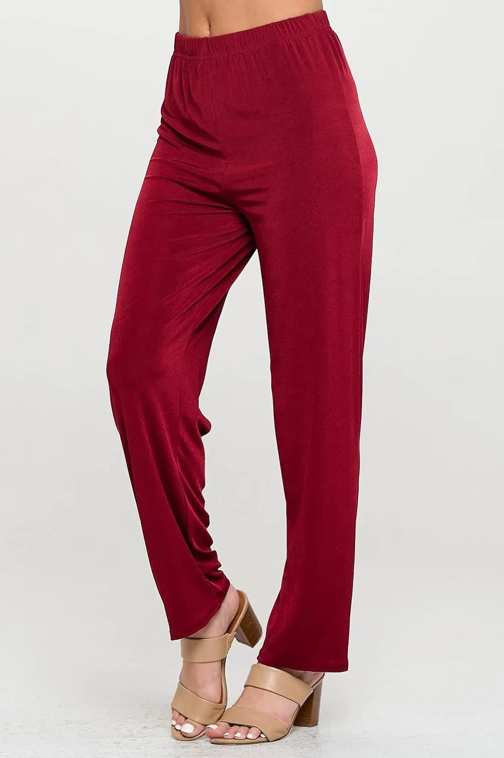 Jostar Women's Elastic Waist Pants  Pull On Stretch Basic Soft Casual Trouser