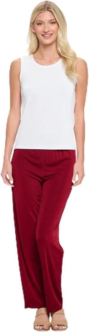 Jostar Women's Elastic Waist Pants  Pull On Stretch Basic Soft Casual Trouser