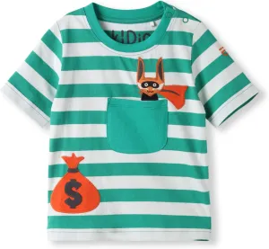 kIDio Organic Cotton Applique Baby Infant Toddler T-Shirt - Boy Girl Tee - Short Sleeve (0-4 Years)