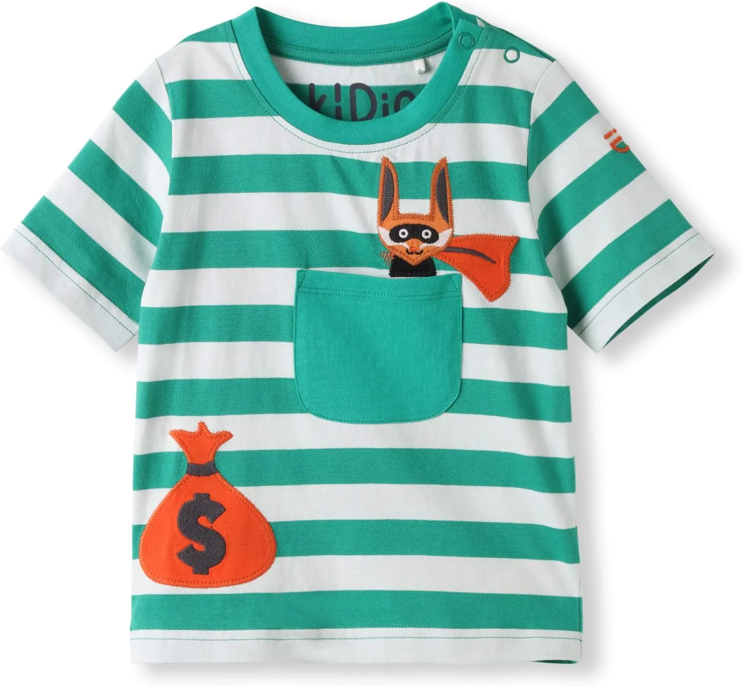 kIDio Organic Cotton Applique Baby Infant Toddler T-Shirt - Boy Girl Tee - Short Sleeve (0-4 Years)