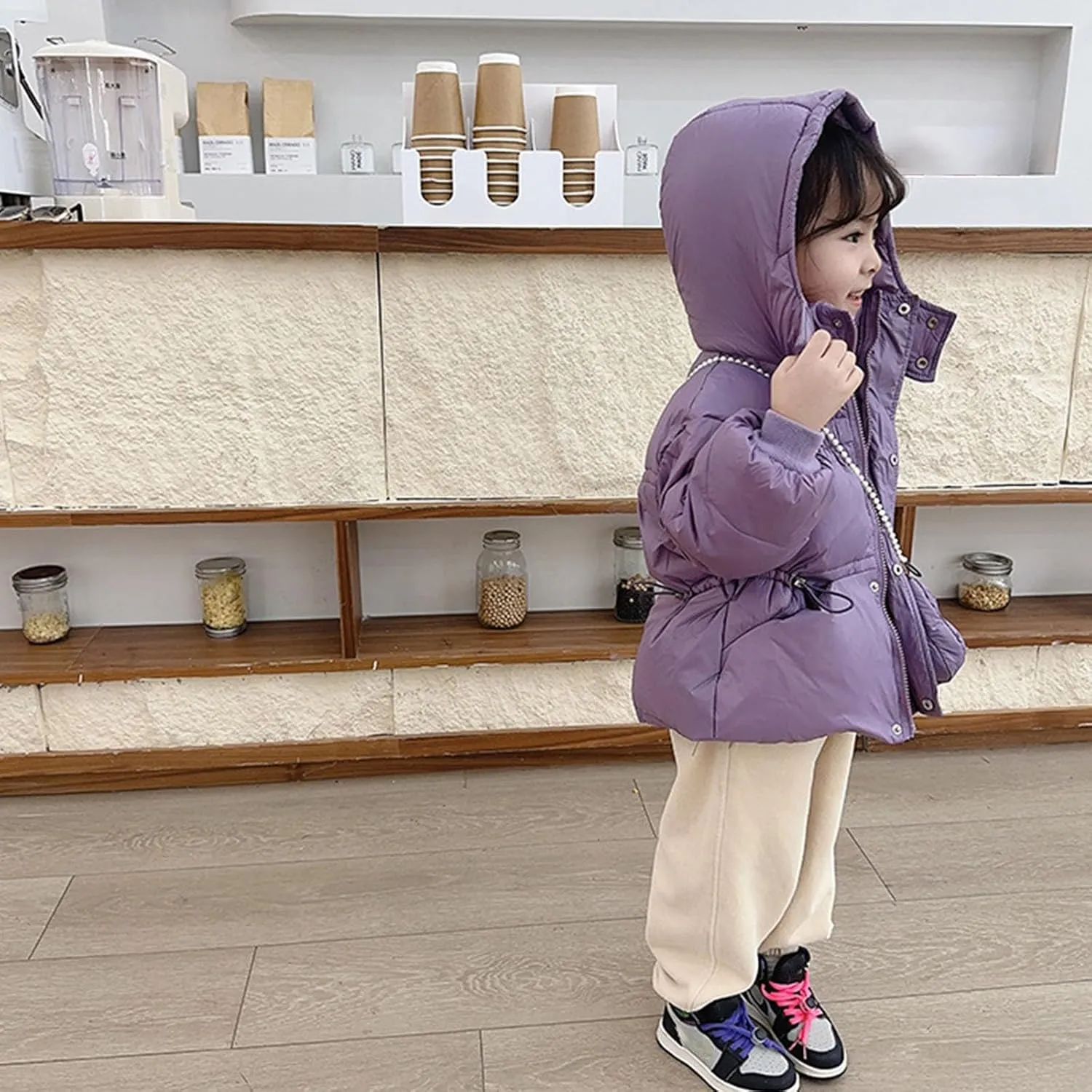 Kids Toddler Baby Girls Boys Winter Warm Thick Solid Cotton Long Sleeve Padded Jacket Coat Clothes Girls