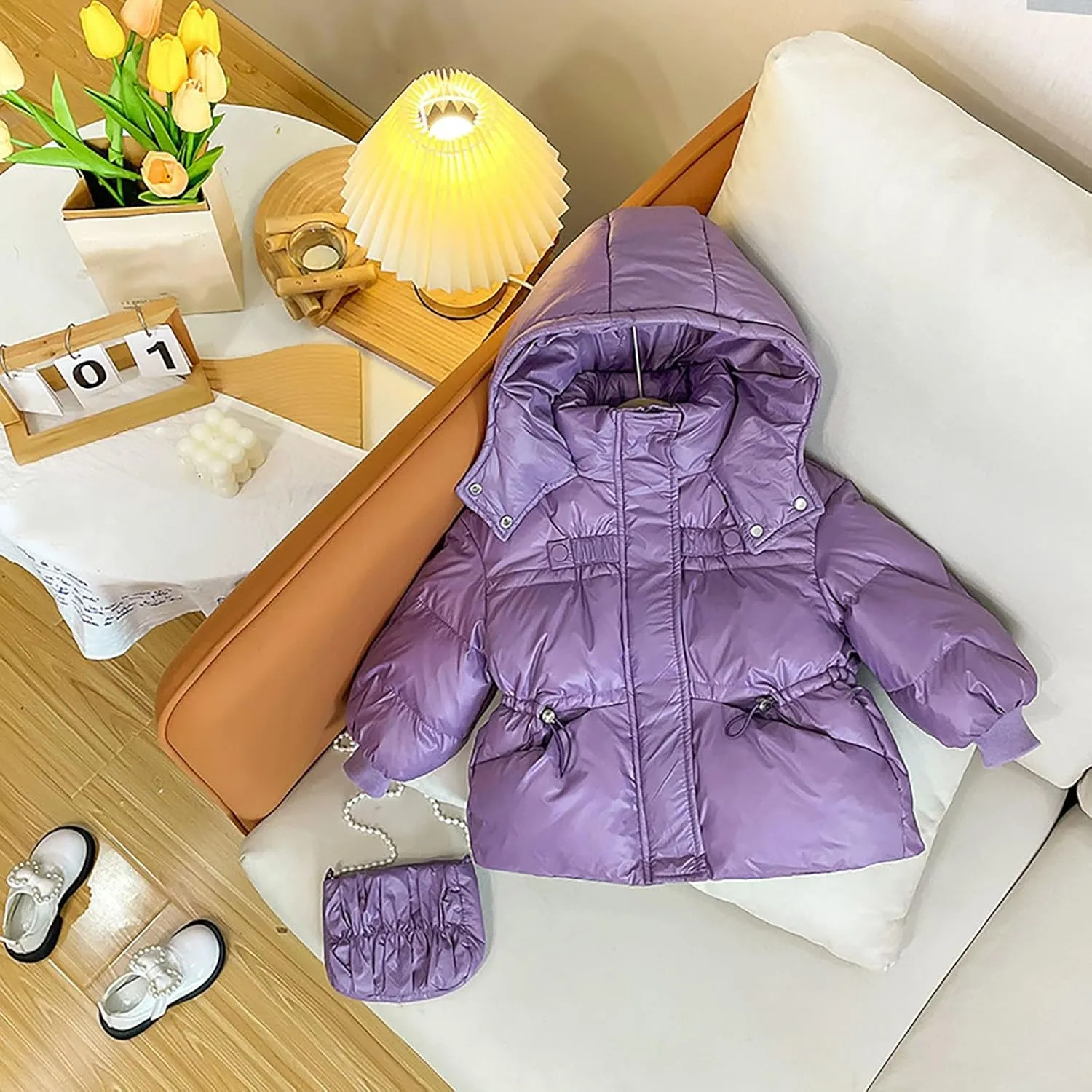 Kids Toddler Baby Girls Boys Winter Warm Thick Solid Cotton Long Sleeve Padded Jacket Coat Clothes Girls