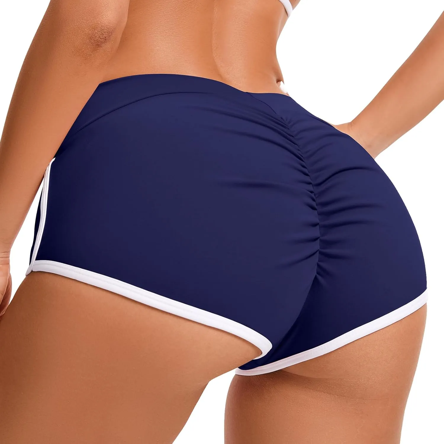 KIWI RATA Women's Workout Booty Shorts Scrunch Butt Yoga Gym Short Hot Pants Sexy Rave Outfit
