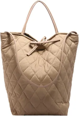Large Quilted Bucket Tote Bag for Women Puffer Handbag Soft Casual Shoulder Bag Nylon Working Top Handle Purse