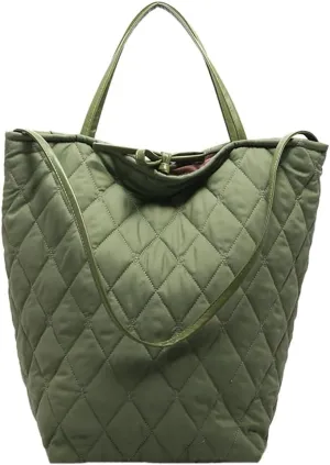 Large Quilted Bucket Tote Bag for Women Puffer Handbag Soft Casual Shoulder Bag Nylon Working Top Handle Purse