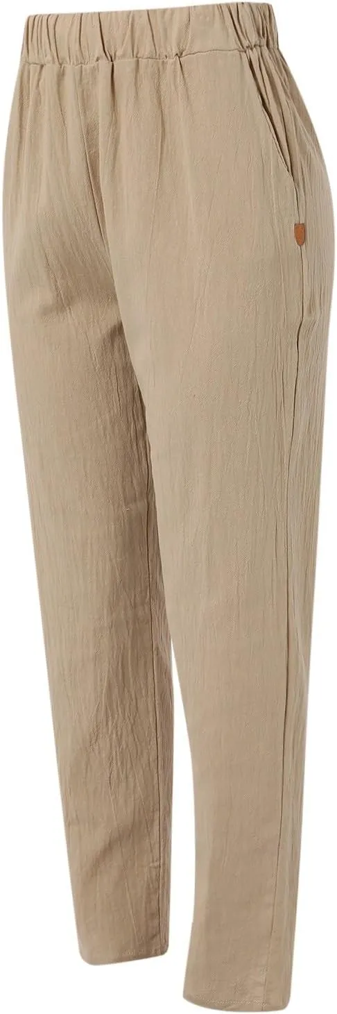 LCMTWX Casual Pants for Women with Pockets Loose Women Waist Pants Long Straight Women's Casual Pants Womens Clothing Black