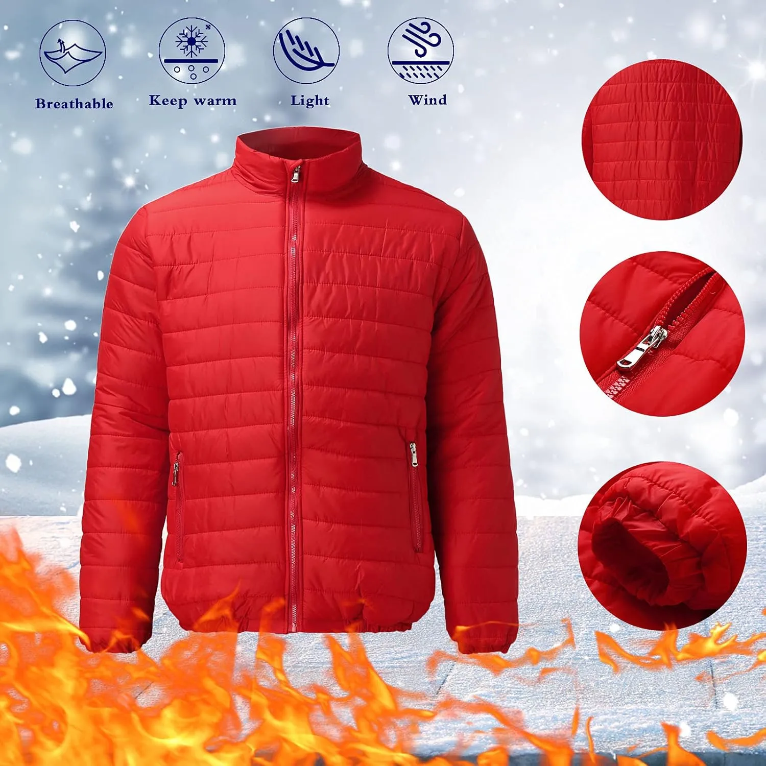 Leisure and Size Blouse Coat Pocket Plus Winter Men's Cotton-Padded Top Autumn Zip Jacket Men's Down Jackets &