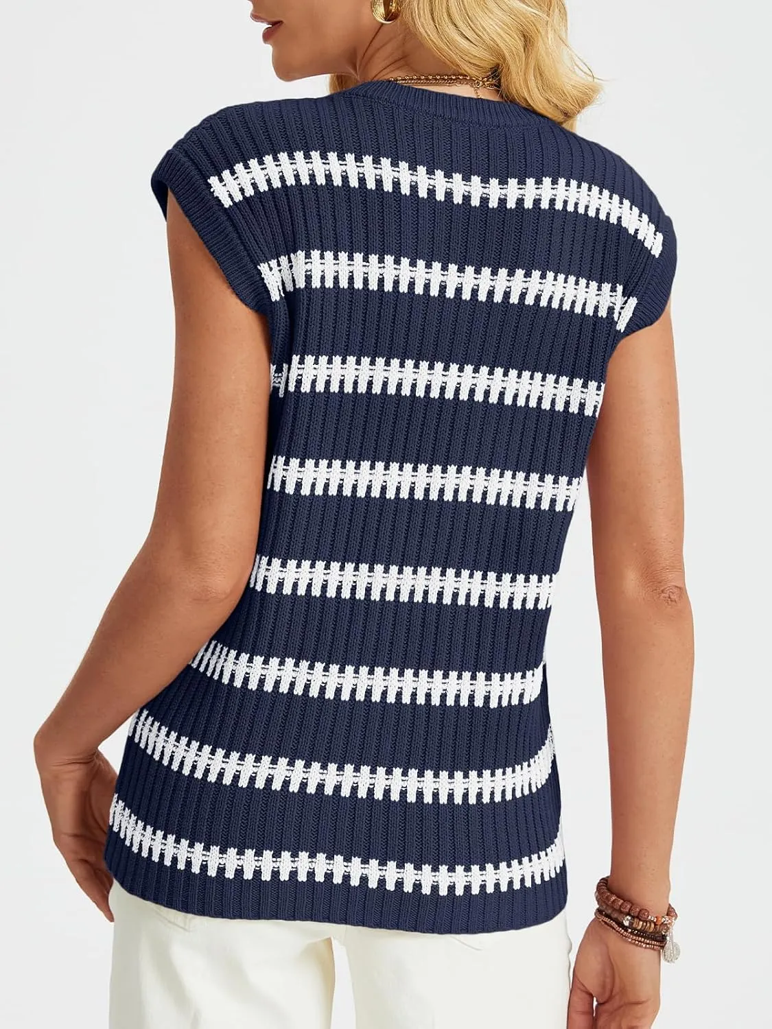 LILLUSORY Women's Summer Sweater Cap Sleeve Tops Sleeveless Tanks Knit Vest Spring Trendy Outfits 2025