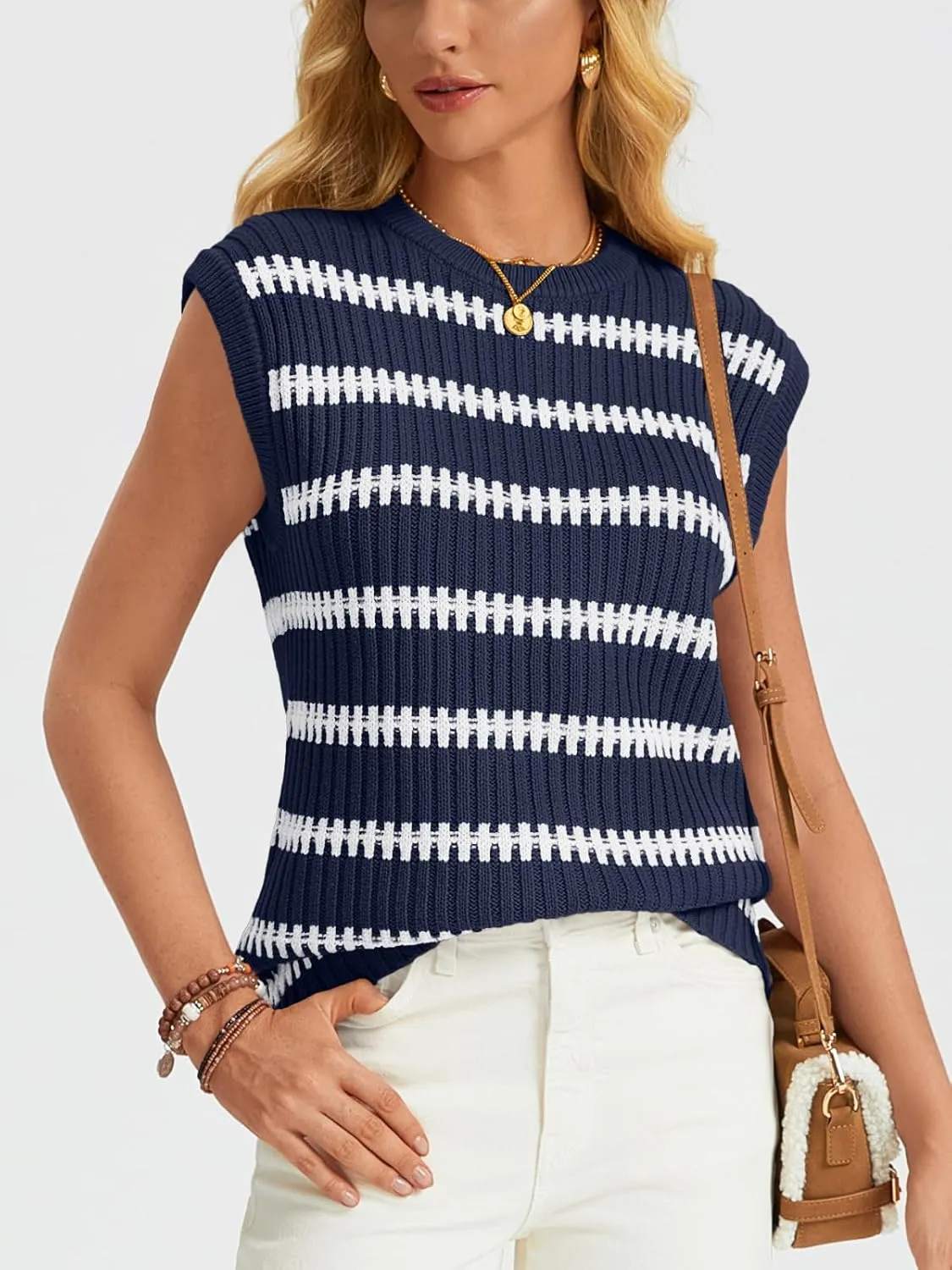 LILLUSORY Women's Summer Sweater Cap Sleeve Tops Sleeveless Tanks Knit Vest Spring Trendy Outfits 2025