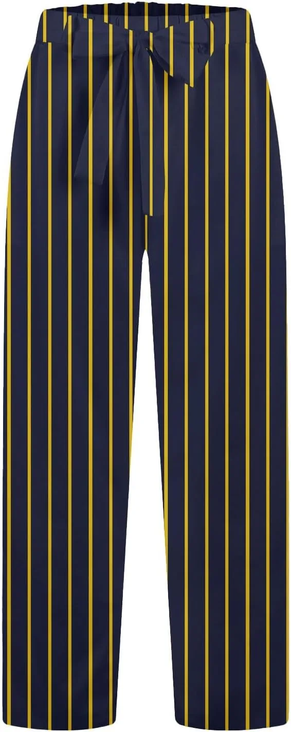 Linen Wide Leg Pants for Women High Waisted Adjustable Tie Knot Work Loose Flowy Beach Long Trousers with Pockets