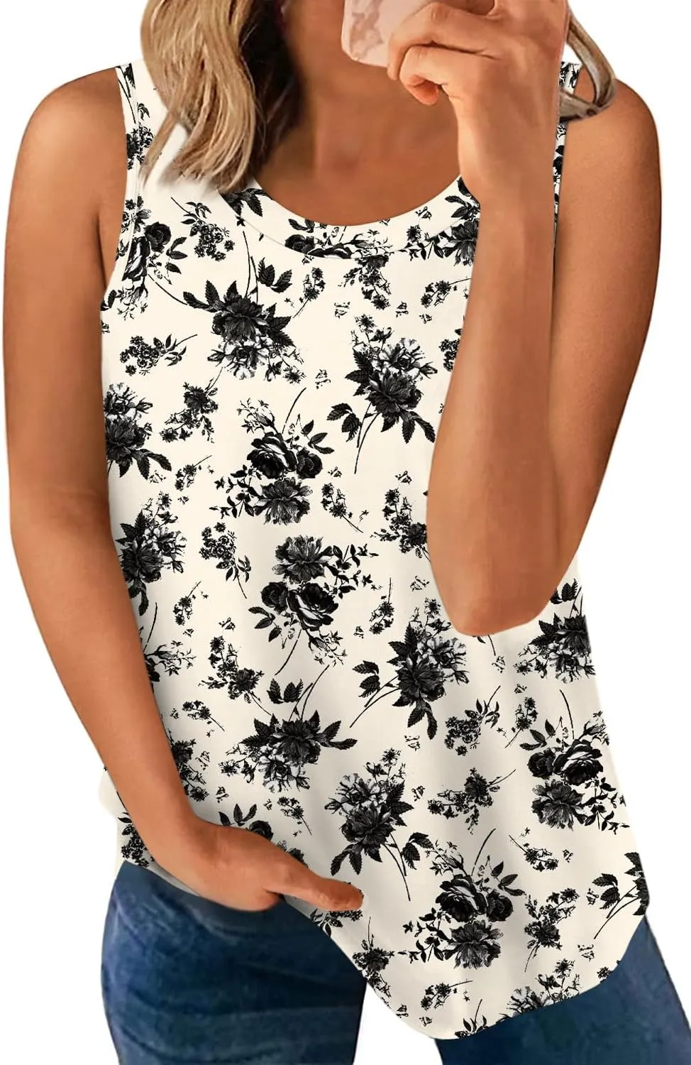 LONGYUAN Womens Tank Tops 2025 Casual Tunics Loose Sleeveless Summer Tops Basic Ladies Tee Shirts M-3XL
