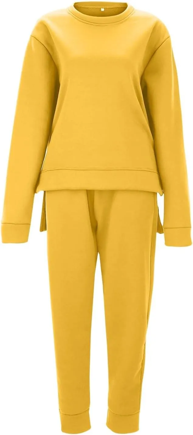 Lounge Sets for Women Two Piece Long Sleeve Crewneck Graphic Shorts Long Sleeve Tops Long Pants Tracksuits