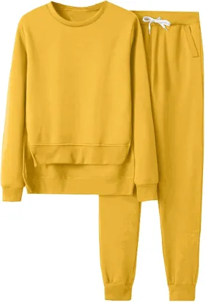 Lounge Sets for Women Two Piece Long Sleeve Crewneck Graphic Shorts Long Sleeve Tops Long Pants Tracksuits