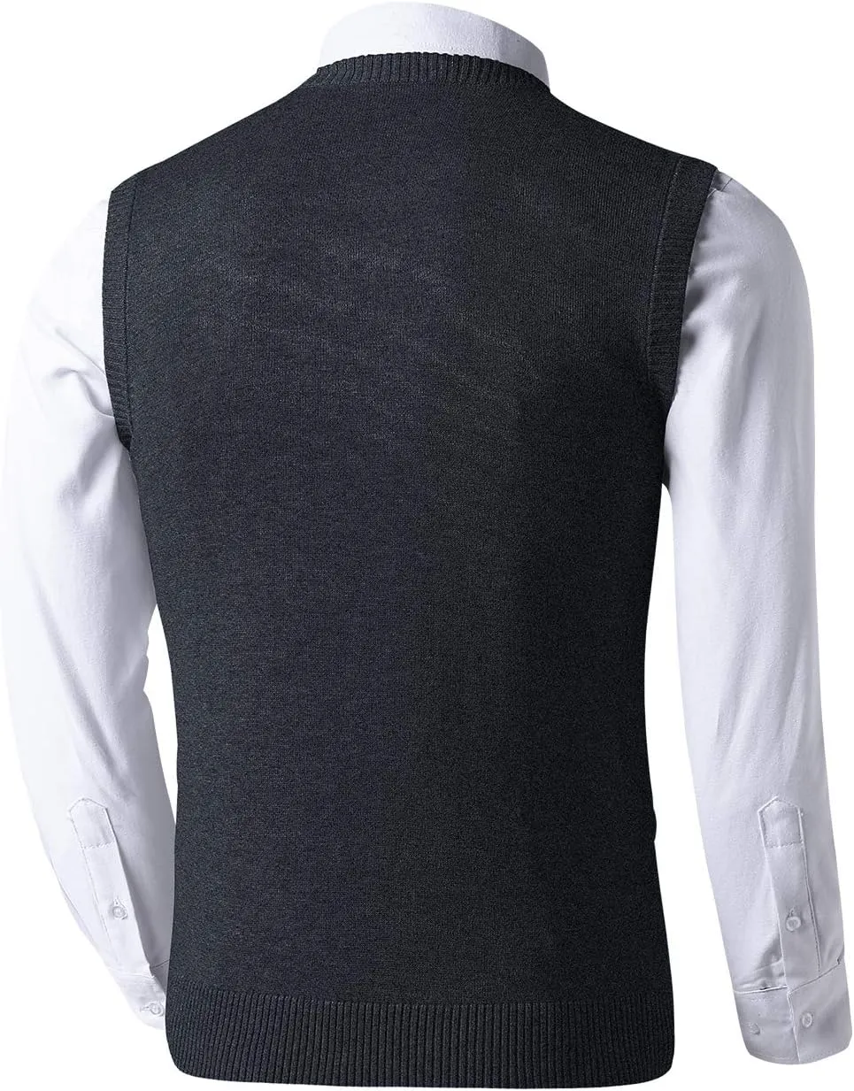 LTIFONE Sweater Vest for Men, Knited Business Slim Fit Mens V Neck Sweater, Big and Tall Pullover Sleeveless Sweaters