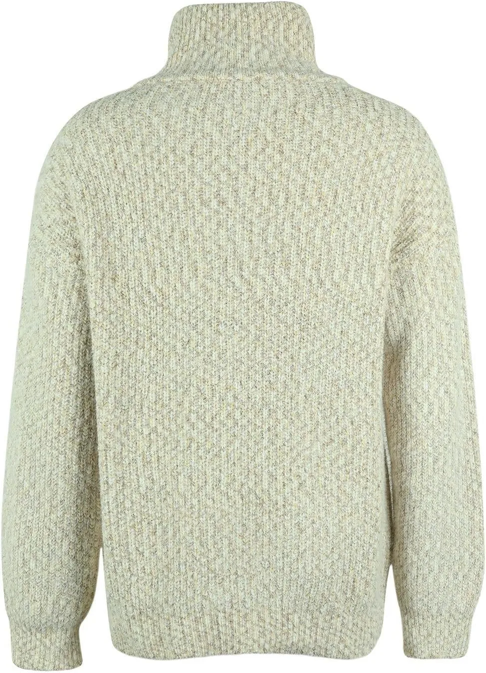 Lu's Chic Women's Long Sleeve Cardigan Sweater Fall Knit Thick High Neck Winter Zip Full Zip Spring Drop Shoulder
