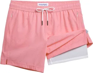 maamgic Mens Swim Trunks with Compression Liner 5 Inch Inseam Quick Dry Board Shorts with Zipper Pockets Swimming Shorts