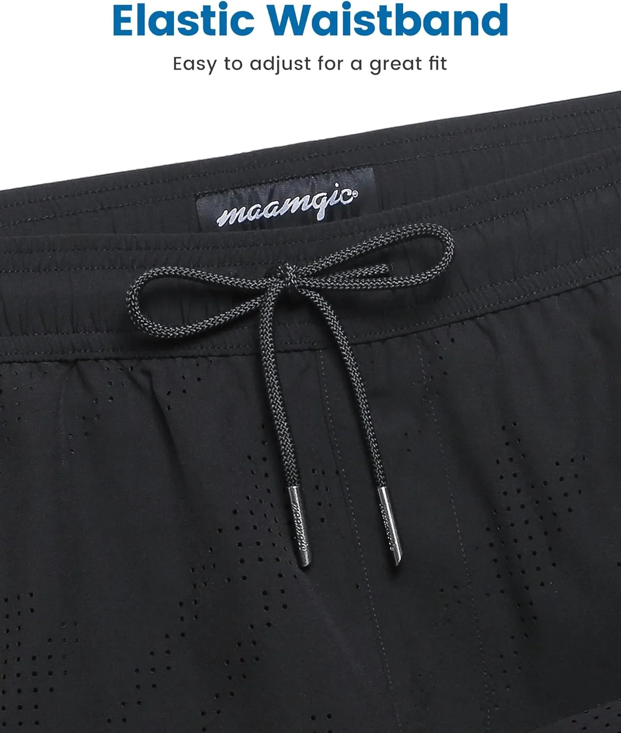 maamgic Mens Swim Trunks with Compression Liner 5 Inch Inseam Quick Dry Board Shorts with Zipper Pockets Swimming Shorts