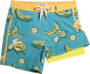 maamgic Men's Swim Trunks with Compression Liner Board Shorts Vintage Beach Shorts Quick Dry with Zipper Pockets