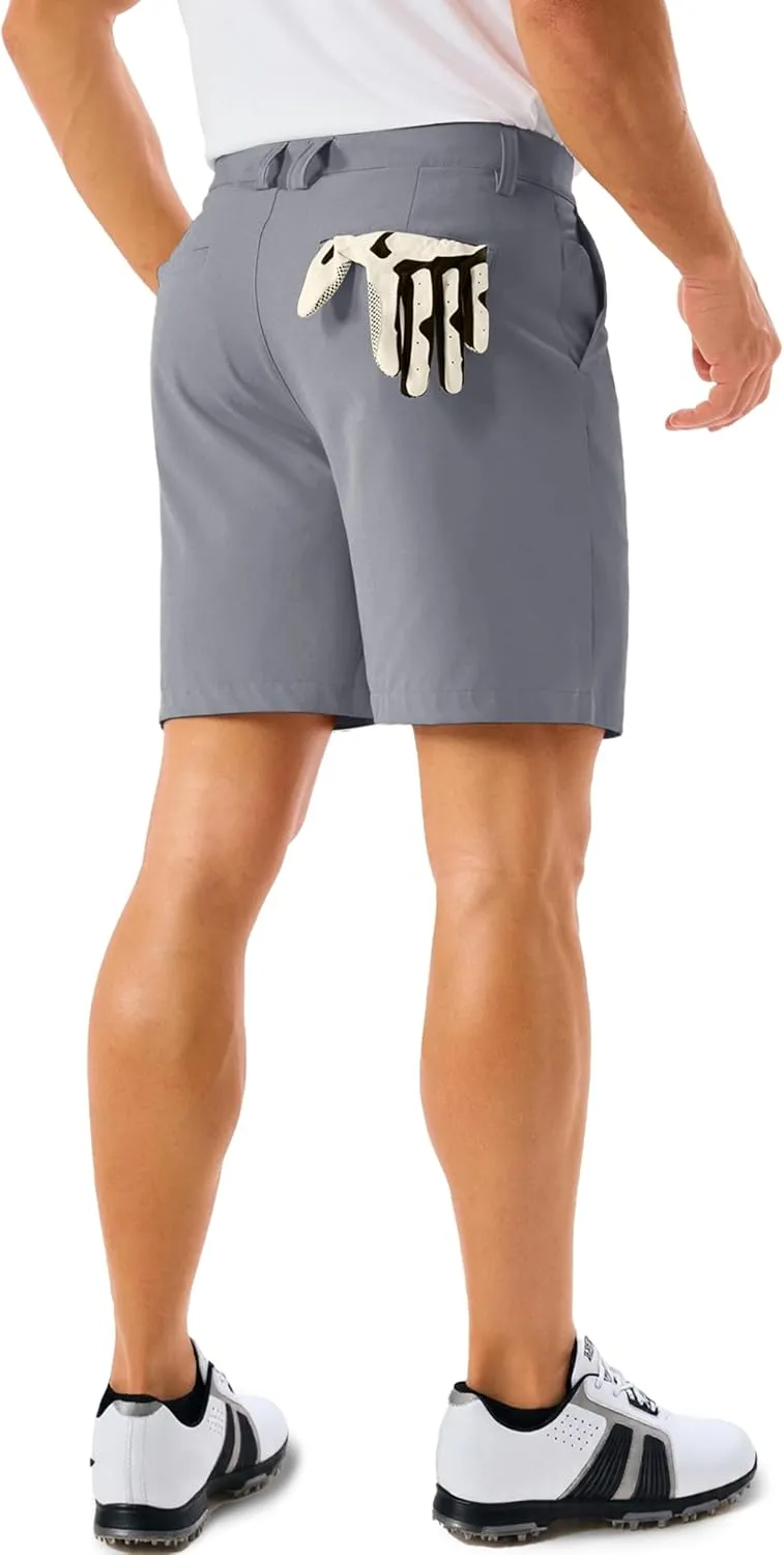 MAGCOMSEN Men's Golf Shorts 7" Quick Dry Lightweight Stretch Casual Shorts with 6 Pockets Dress Work Hiking