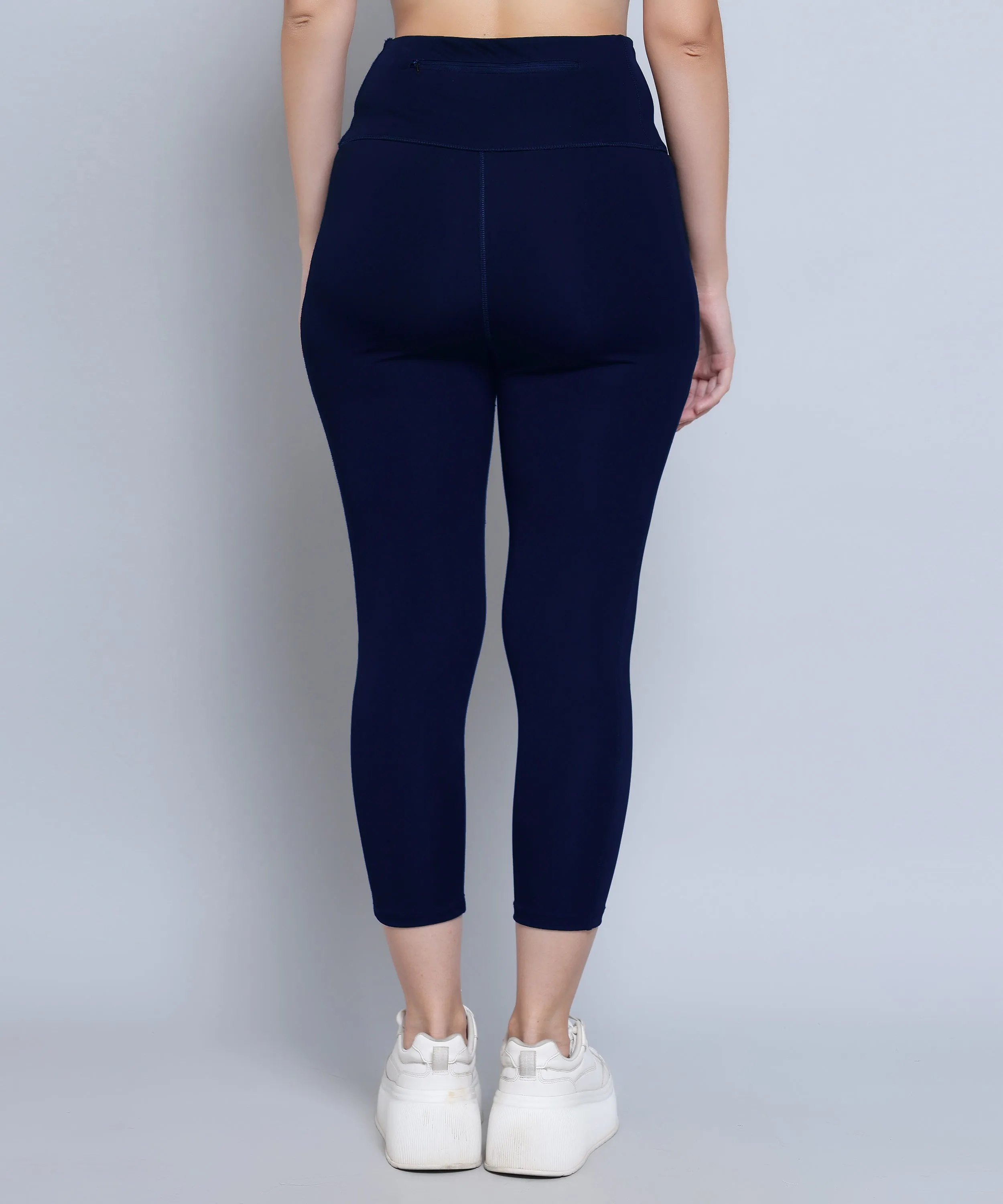 Megaska Dry Fit Active Gym Leggings with Pockets for Women, High Waisted Tummy Control Workout Yoga Track Pants (2 Pack Combo)_NavyBlue-Wine