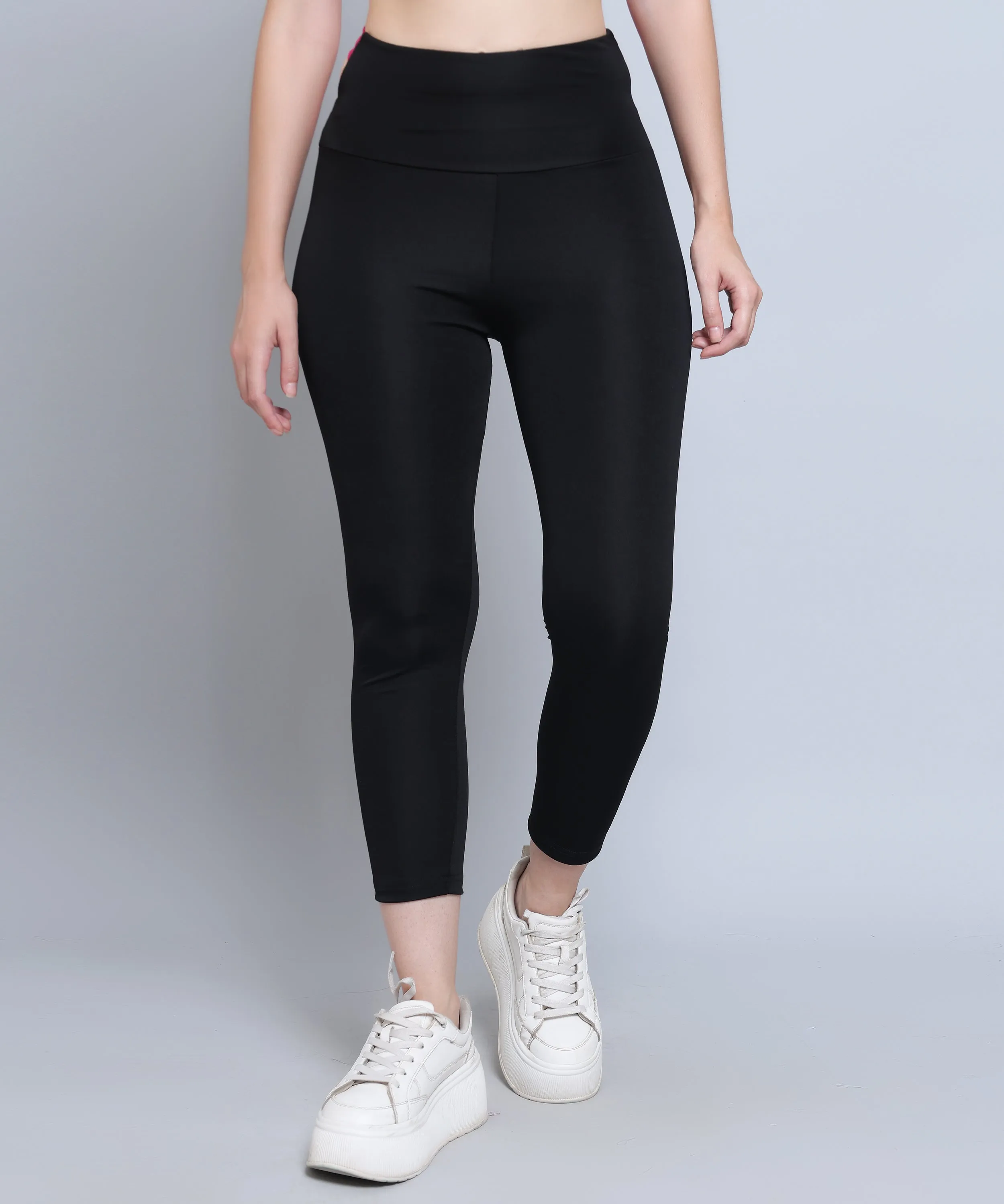 Megaska Dry Fit Color Block Athletics Workout Yoga track Pants for Women_BlackMagenta