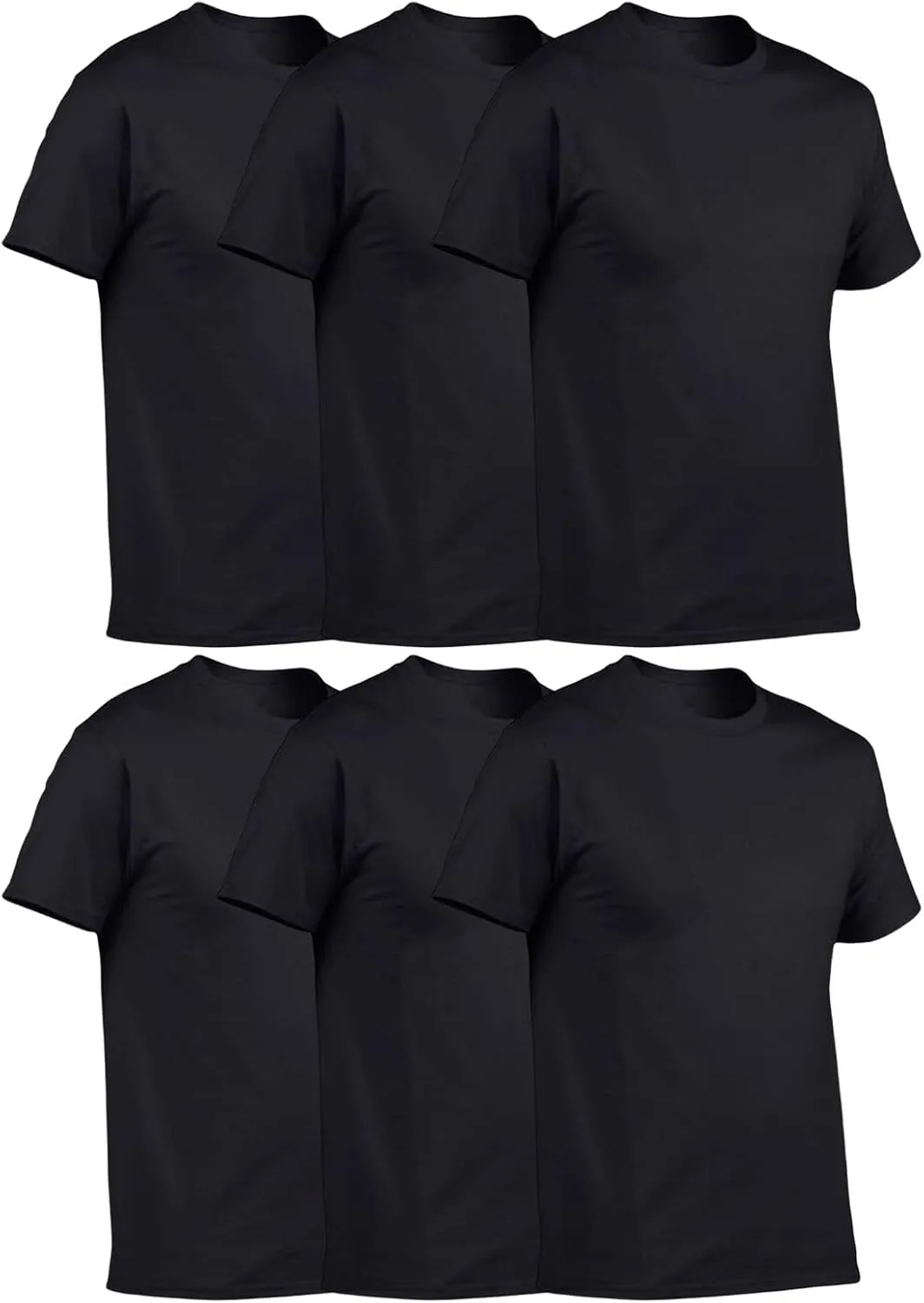 Men's 6 Pack Cotton Tshirt Plus Size Crew Neck Short Sleeve Loose Fit Soft Casual Undershirt Workout Gym Summer Active Tee