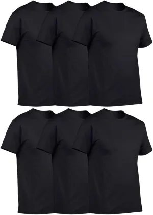 Men's 6 Pack Cotton Tshirt Plus Size Crew Neck Short Sleeve Loose Fit Soft Casual Undershirt Workout Gym Summer Active Tee