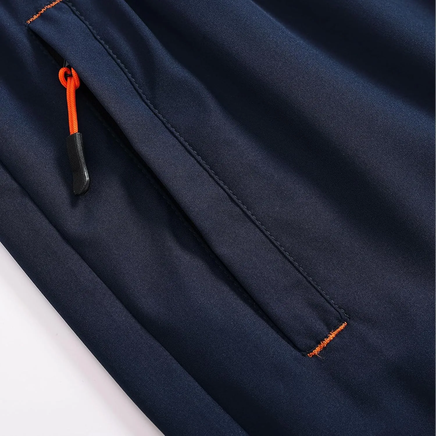 Men's Athletic Hiking Shorts Quick-Dry Waterproof Drawstring Short Reflective Stripe Ice Silk Pant with Zipper Pocket
