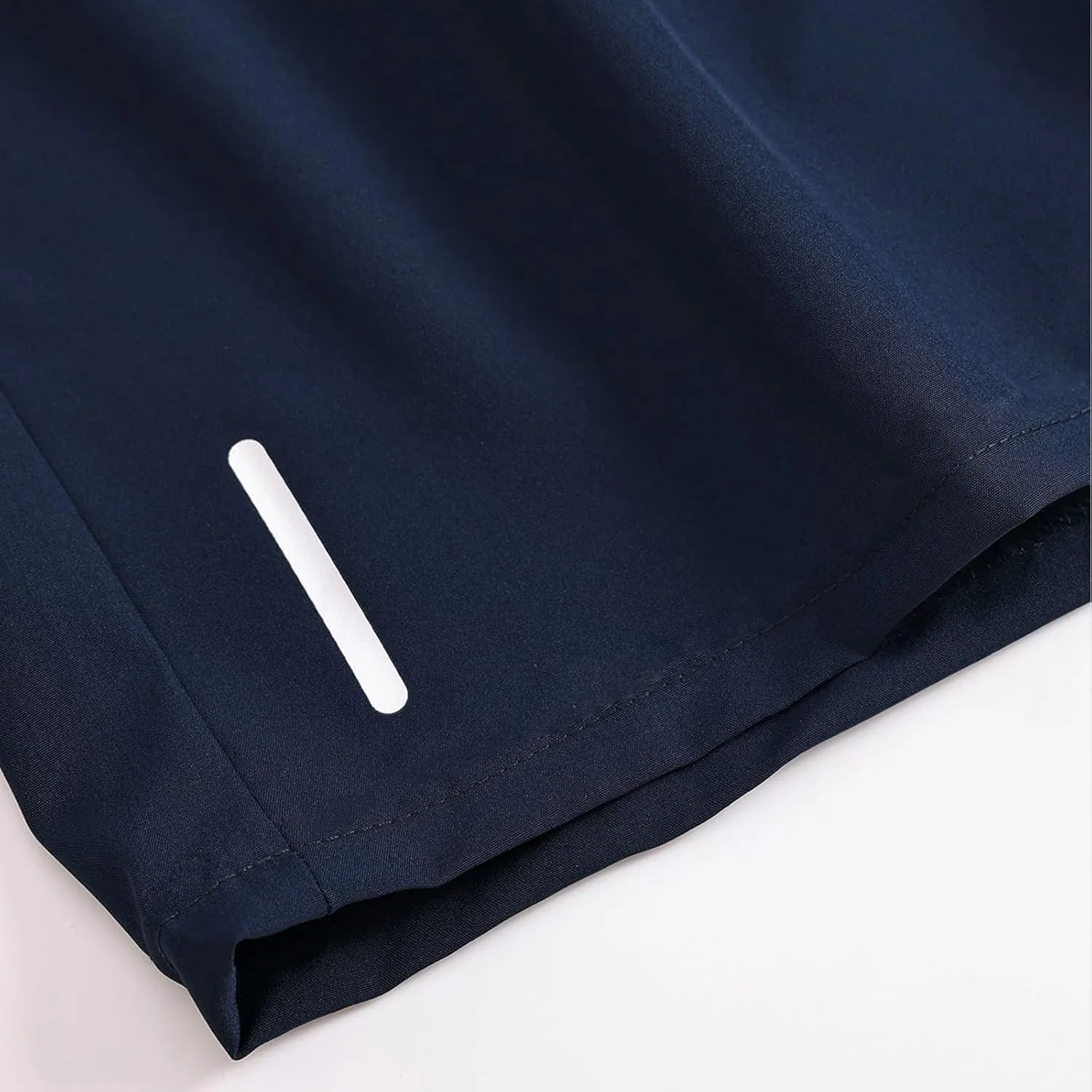 Men's Athletic Hiking Shorts Quick-Dry Waterproof Drawstring Short Reflective Stripe Ice Silk Pant with Zipper Pocket