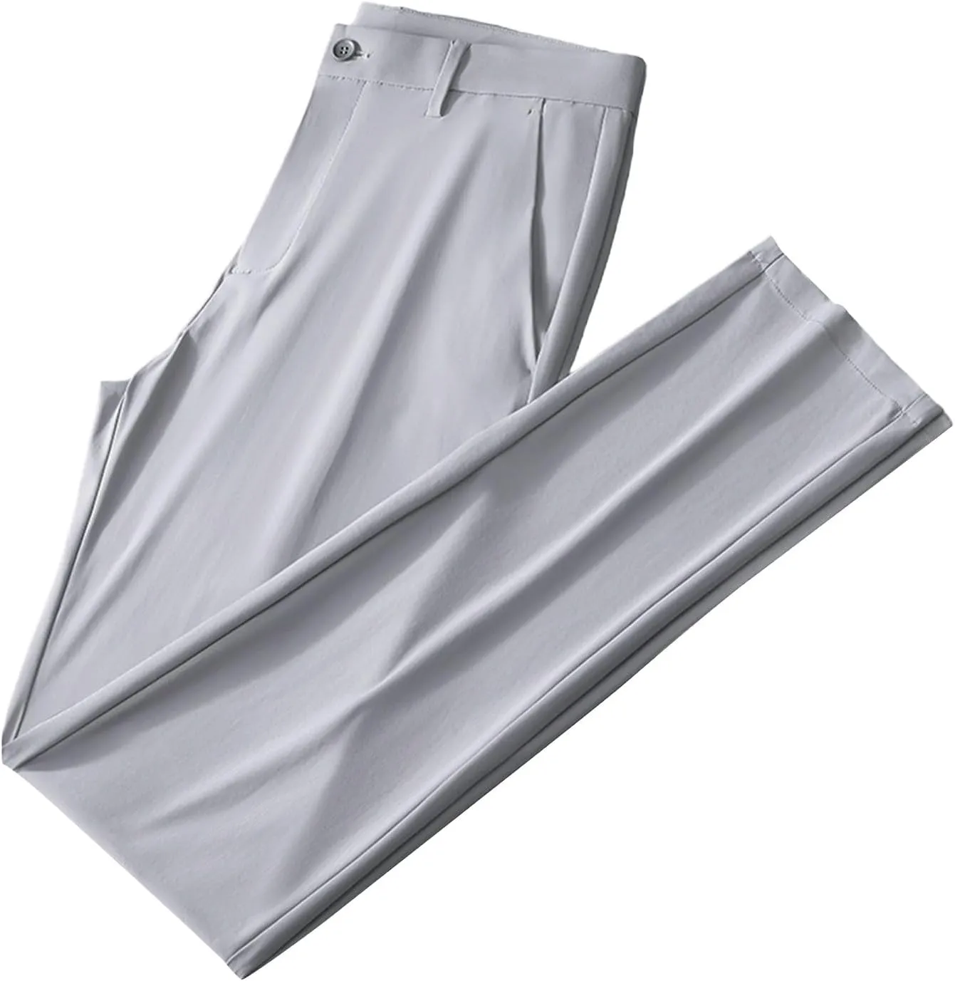 Mens Lightweight Pants Plain Suit Pants Open Bottom Claasic Business Casual Trousers Straight Leg Pants for Summer