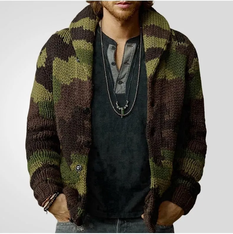 Men's Long Oversized Knit Cardigan Sweater, Long Sleeve, Open Front, Fashion Fall Winter Sweater