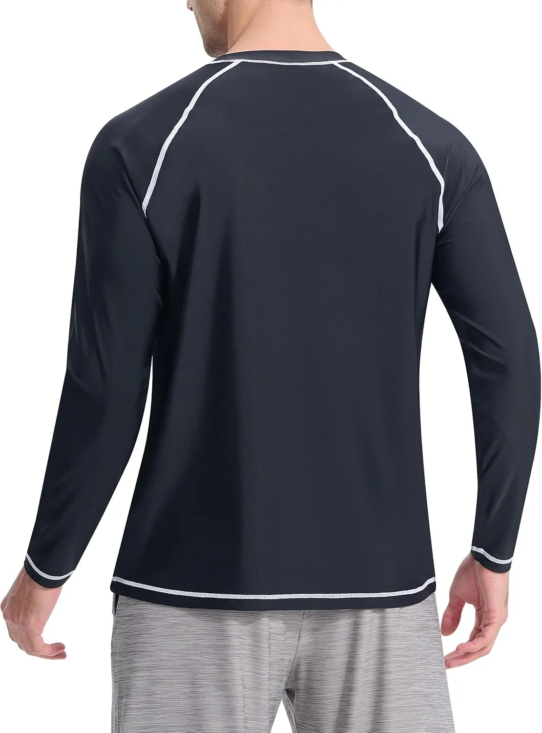 Men's Long Sleeve Rash Guard Quick Dry Swim Shirts UPF 50  UV Sun Protection Tee Surfing Tops