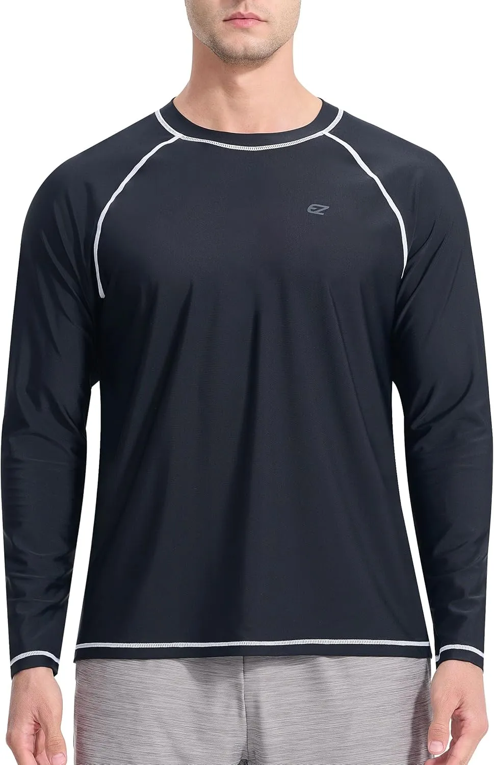 Men's Long Sleeve Rash Guard Quick Dry Swim Shirts UPF 50  UV Sun Protection Tee Surfing Tops