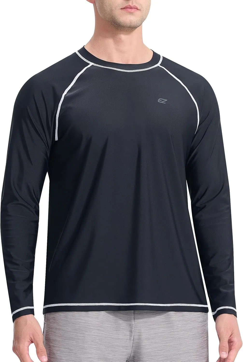 Men's Long Sleeve Rash Guard Quick Dry Swim Shirts UPF 50  UV Sun Protection Tee Surfing Tops