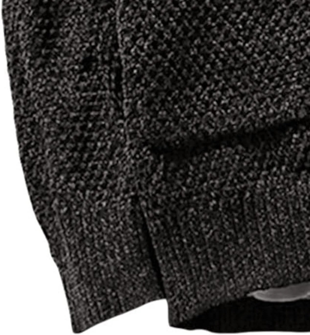 Men's Vintage Crew Neck Cardigan Sweater Long Sleeve Button Down Knitwear with Pocket Comfort Chunky Sweater Coat