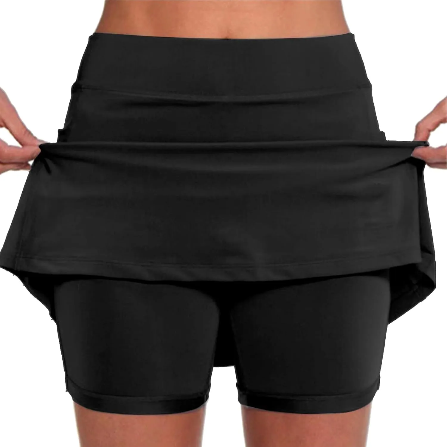 Mini Pleated Skirts for Women y2k Tennis Dresses for Women Pleated Front Black Mini Skirt with Shorts high Waisted