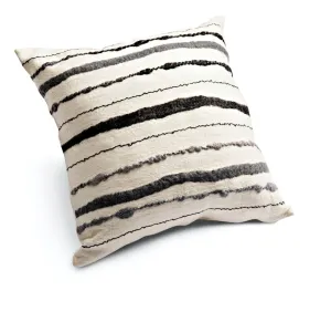 Modern Boho Wool Throw Pillow Cushion Covers - Chunky Stripped
