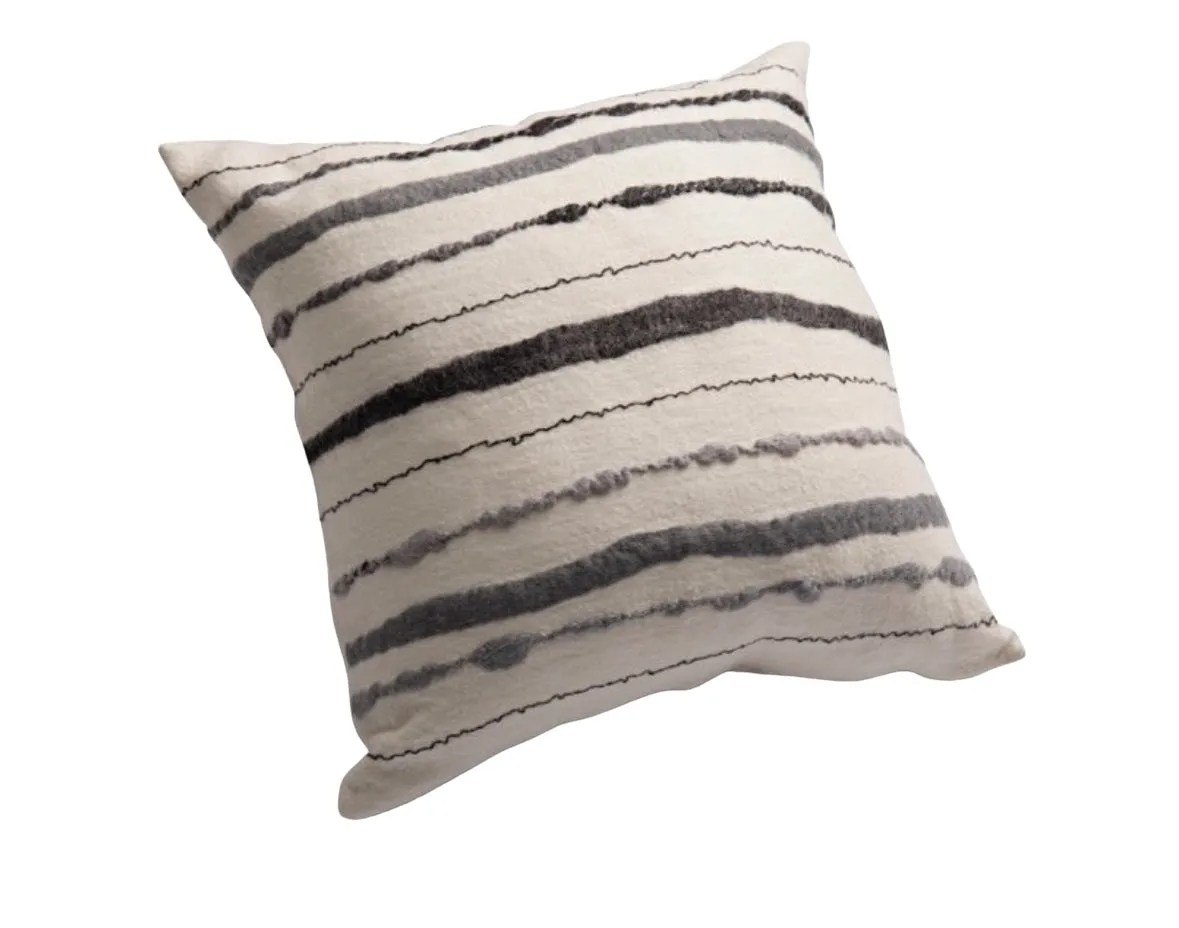 Modern Boho Wool Throw Pillow Cushion Covers - Chunky Stripped