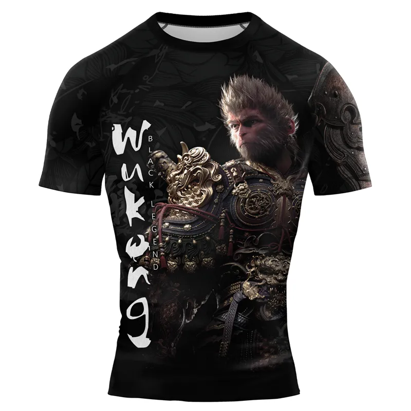 Monkey King Black Legend Men's Short Sleeve Rash Guard