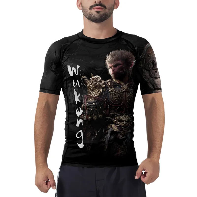 Monkey King Black Legend Men's Short Sleeve Rash Guard