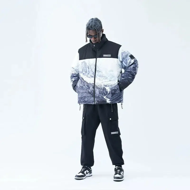 Mountain Print Down Jacket