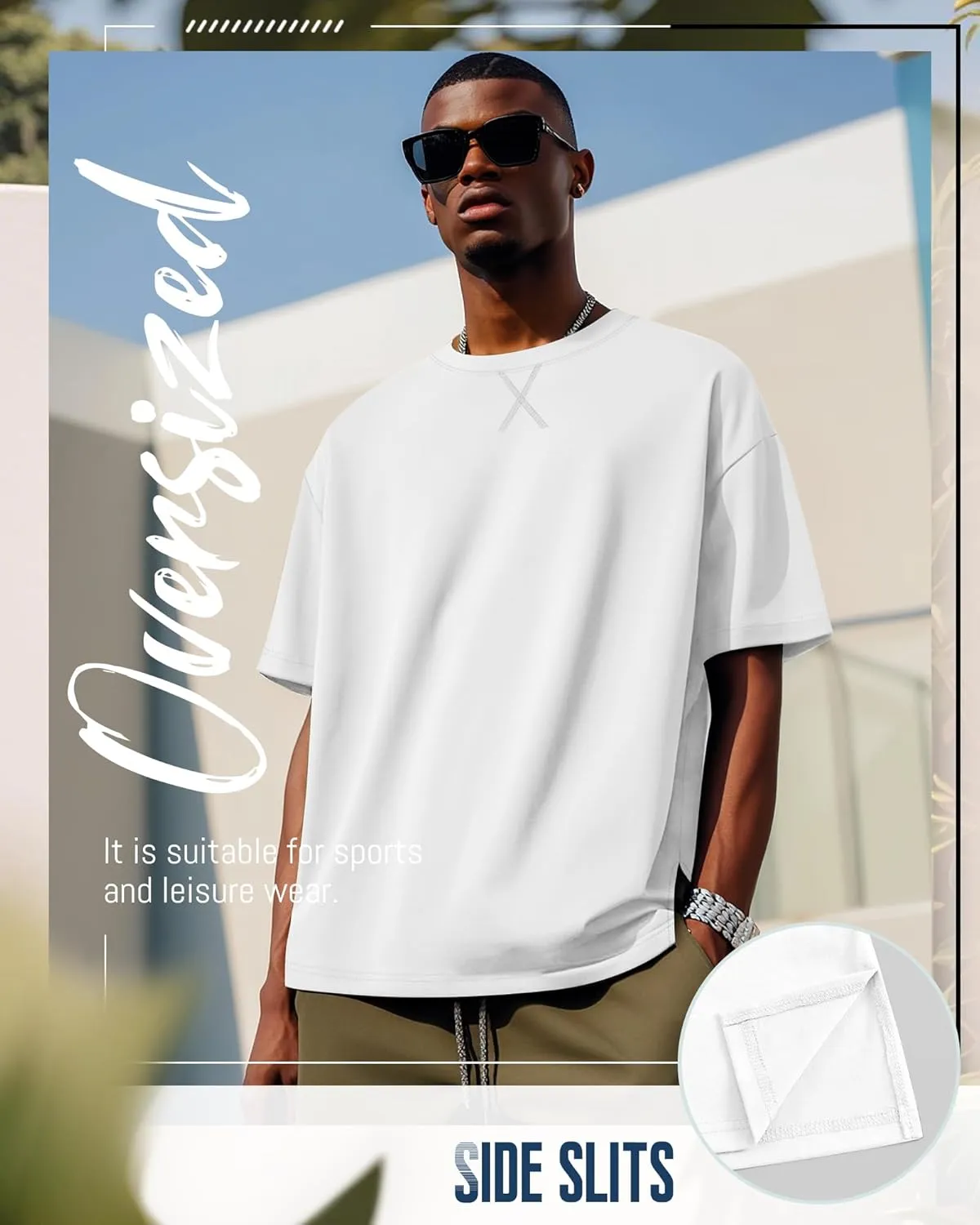 Neer 3 Pack Men's Oversized Cotton T Shirts Lightweight Crew Neck Tees Short Sleeve Loose Fit Tops Soft Casual Basic Blouse