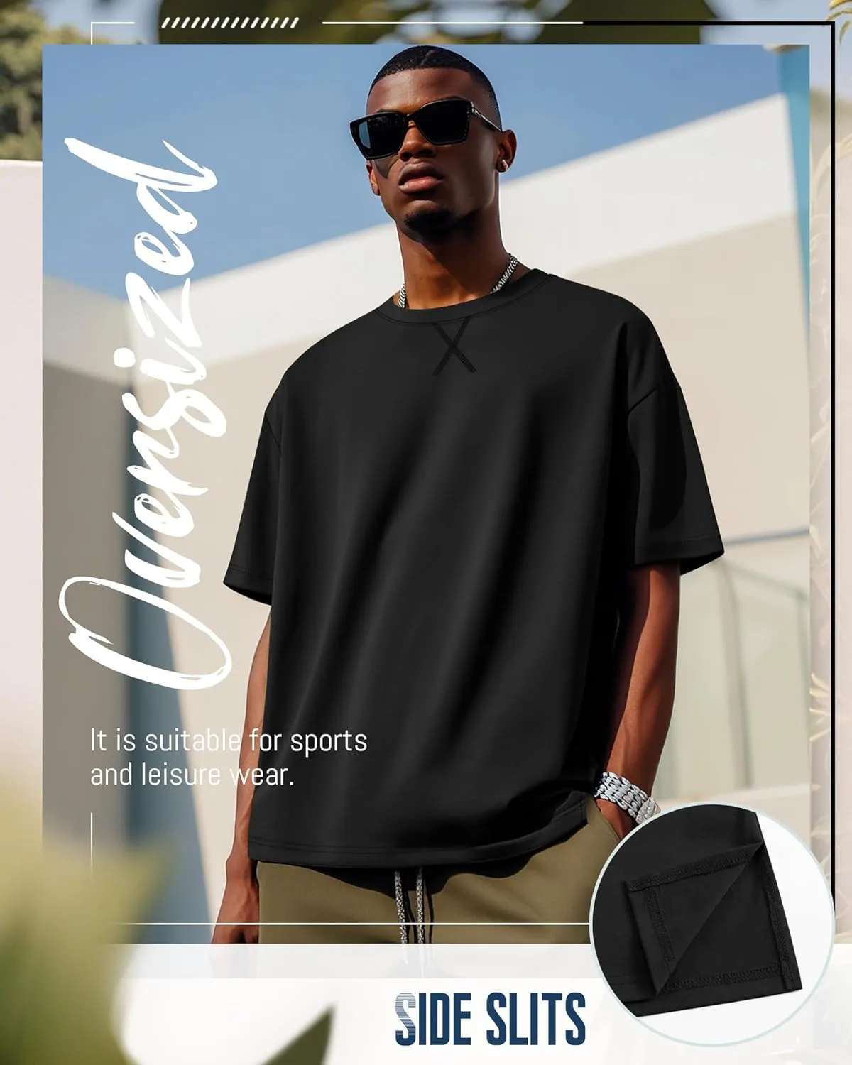 Neer 3 Pack Men's Oversized Cotton T Shirts Lightweight Crew Neck Tees Short Sleeve Loose Fit Tops Soft Casual Basic Blouse