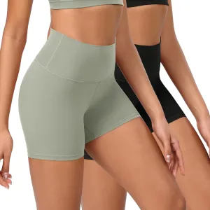 ODODOS 2-Pack Lounge Yoga Shorts for Women- 4" / 6" / 8" /10" High Waist Buttery Soft Biker Shorts