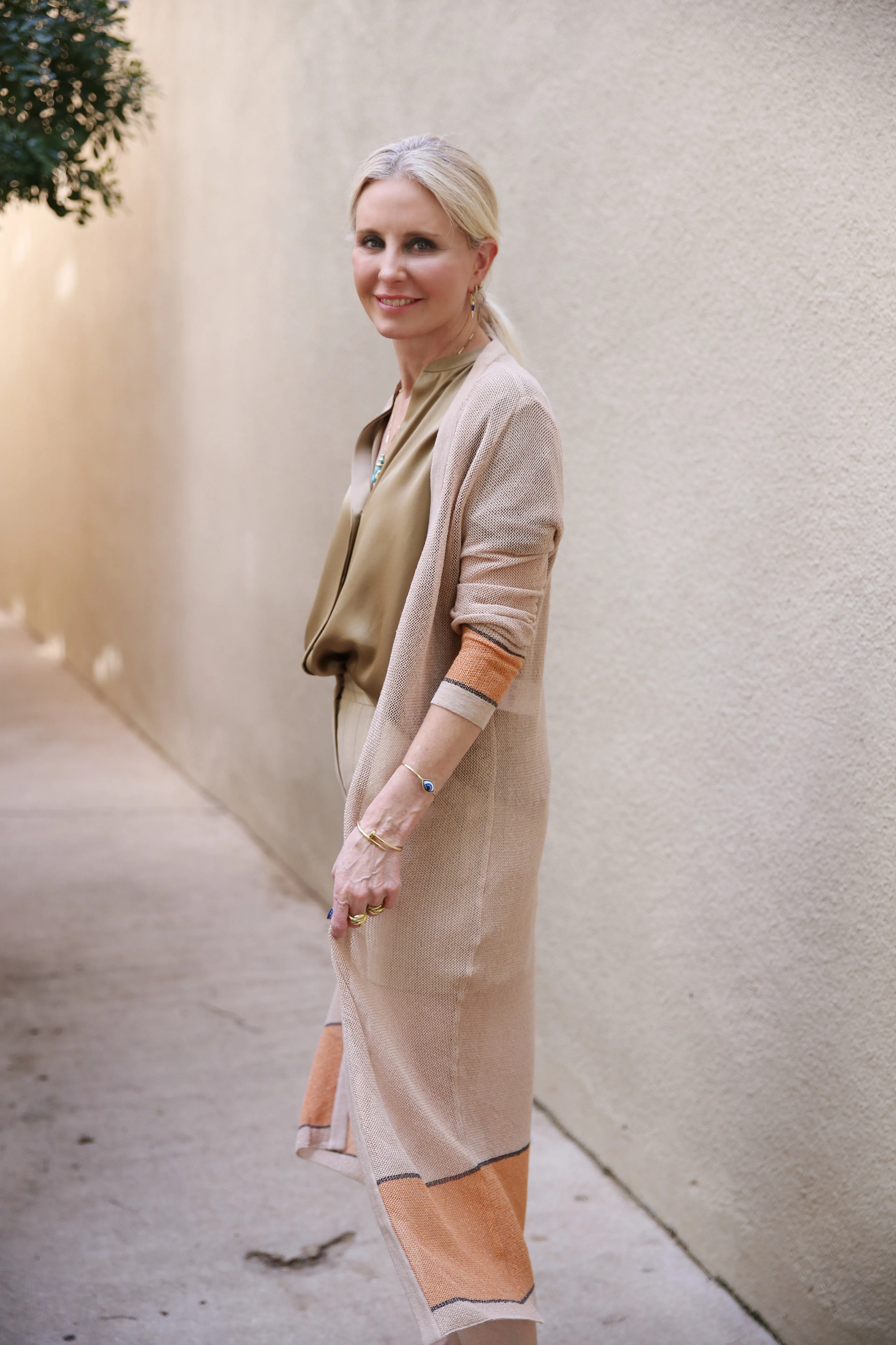 Ourika Gardens Long Cardigan Knitted in Germany Deep Sand