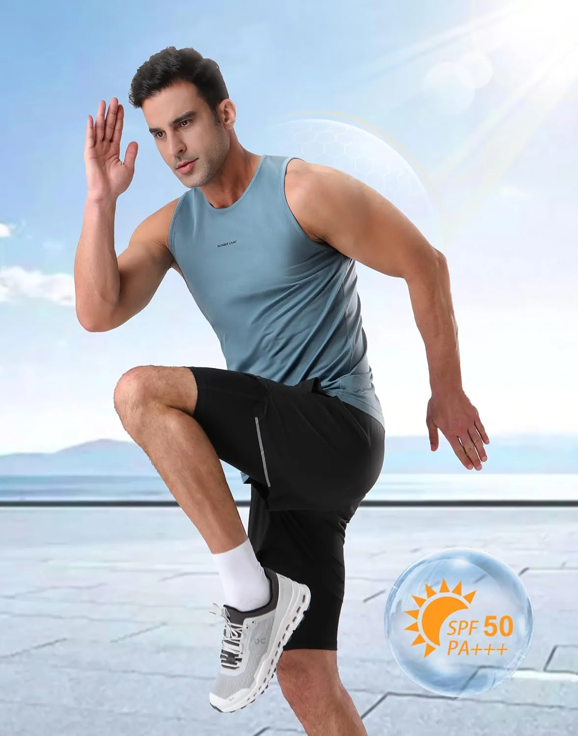 Pioneer Camp Men's Workout Tank Tops Quick Dry Sleeveless T Shirts Athletic Running Gym Beach Muscle Tee