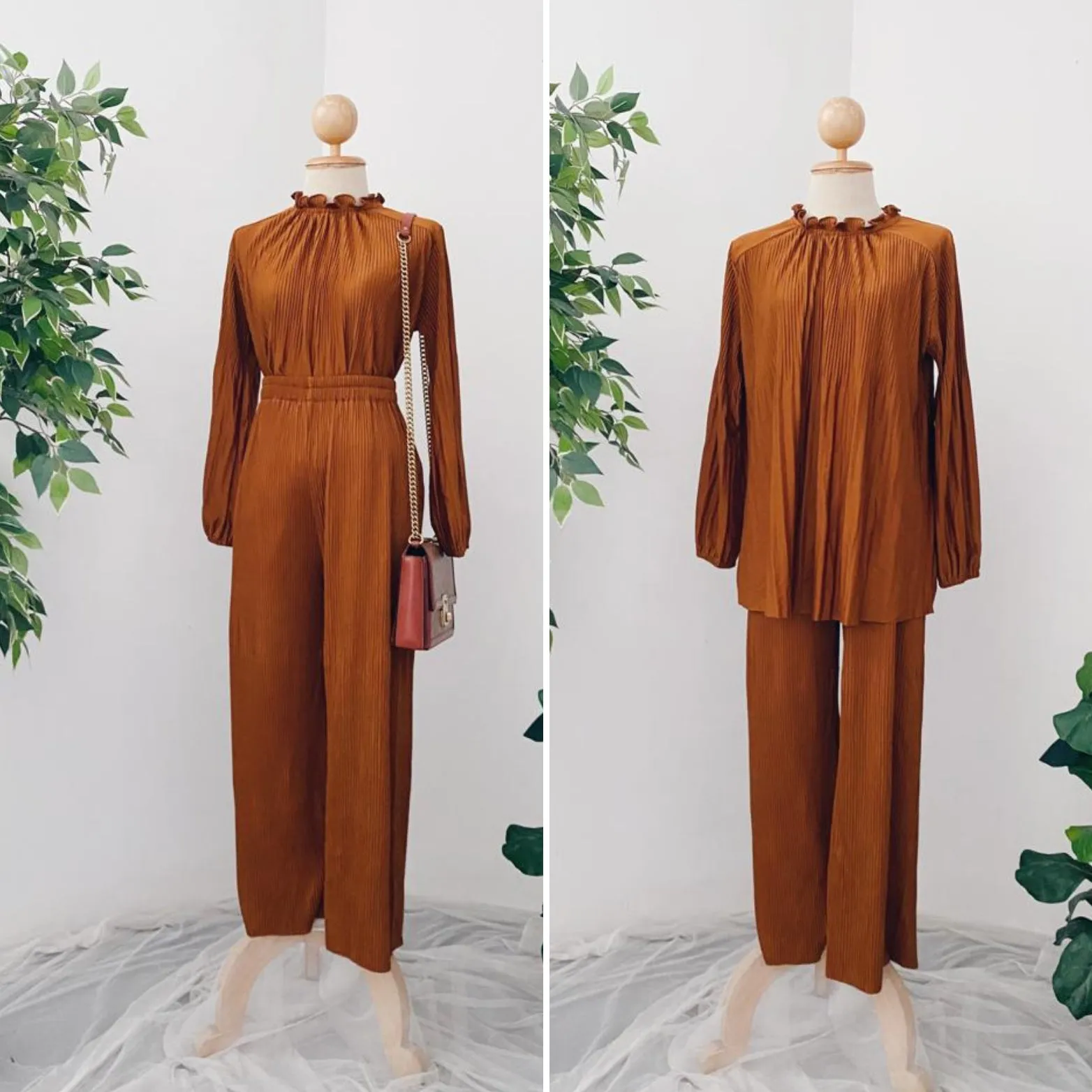 Pleated Set Pants & Top's