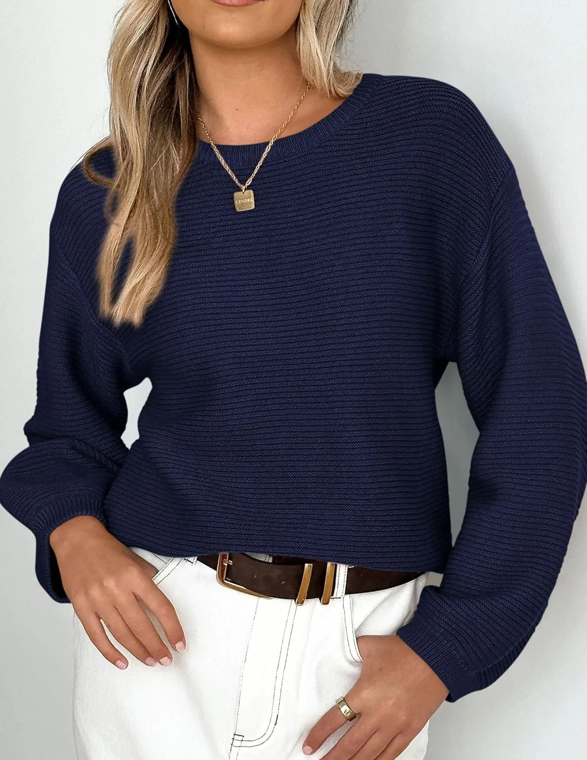 PRETTYGARDEN Womens Fall Sweaters 2025 Casual Loose Crewneck Ribbed Long Sleeve Top Knit Pullover Sweater