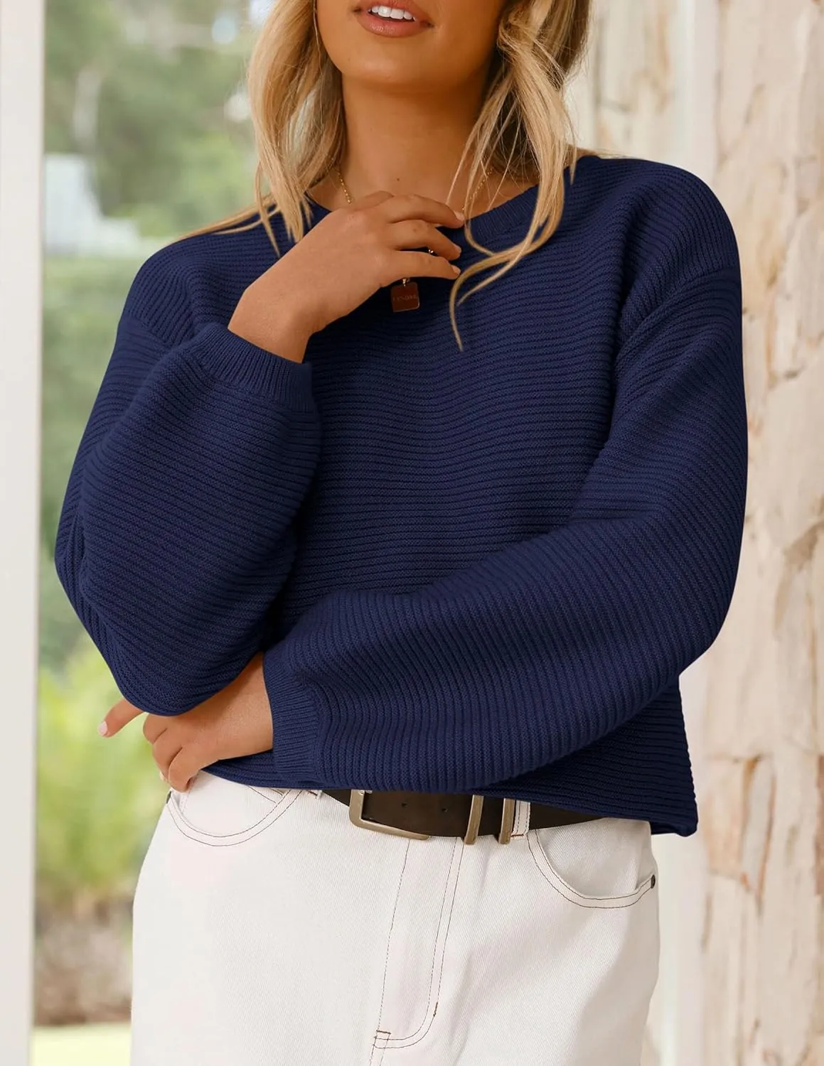PRETTYGARDEN Womens Fall Sweaters 2025 Casual Loose Crewneck Ribbed Long Sleeve Top Knit Pullover Sweater